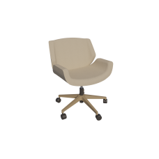 POLTRONA SPOT 36060 - CONCHA LIV CALCÁRIO 515, SEM RELAX - BASE  COLUNA AREIA, RODÍZIOS 65 PU