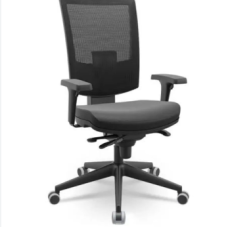 CADEIRA FLASH REG. SLIDER BASE DIR ITÁLIA RPU BR REG. C/ ASS. POL T11 PRETO TELA SQ T62 PRETO